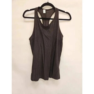Spanx Tank Top Perforated Black Spandex Racerback Size Medium